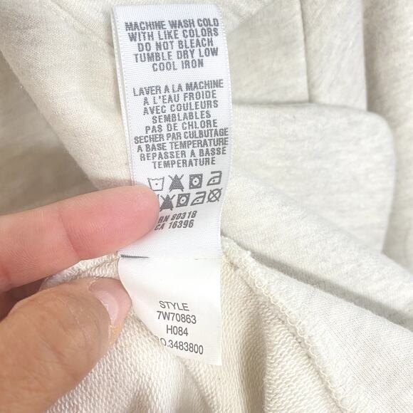 Lucky Brand Womens Cream 100% Cotton Double Breasted 2 pocket Pea Coat Sz Large - Picture 10 of 10